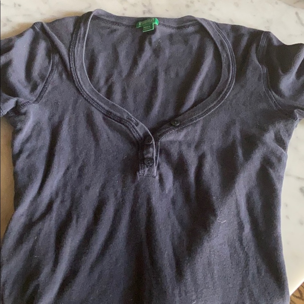 United colors of Benetton fitted t shirt! Grey/blu